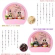 画像2: ひな祭り【コンパクト収納飾り：国産モダン雛人形・乃愛 （のあ）木製丸型アクリルケース・友禅と刺繍が優雅な紫衣装着】送料無料　ひなまつり　雛祭り　桃の節句　上巳　雛人形　ひな人形　ひな飾り　お雛さま　親王飾り　ケース飾り