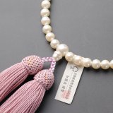 画像: 仏壇供養に不可欠：京都数珠製造卸組合・女性用・貝パール・正絹頭房付