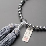 画像: 仏壇供養に不可欠：京都数珠製造卸組合・女性用・黒貝パール・正絹頭房付・ネコポス送料無料