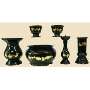 画像: 国産仏具・比叡型2.5寸・黒箔
