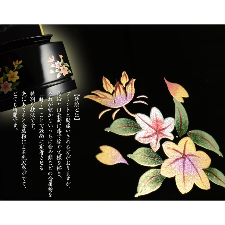 画像: 新感覚モダン蒔絵位牌【手元供養位牌：銀水-偲び桜】遺骨や遺品が入る収納箱付　送料無料