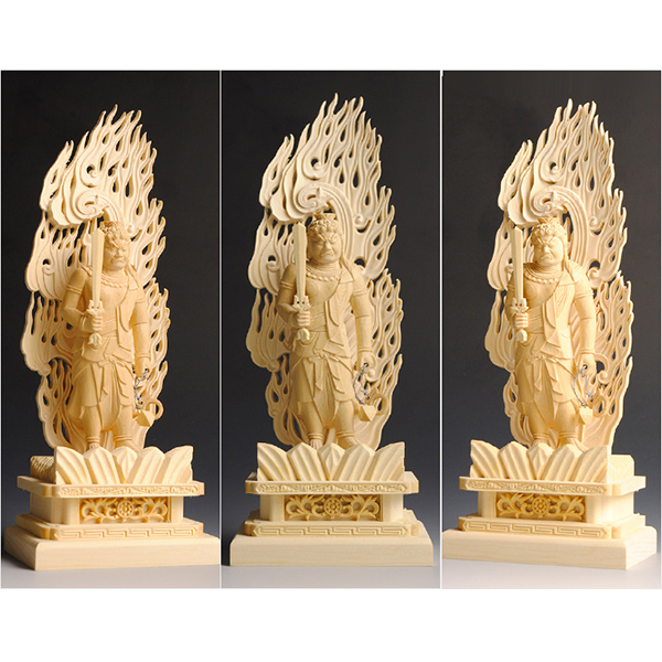 画像4: 【仏像】不動明王立像3.5寸、高級檜上彫
