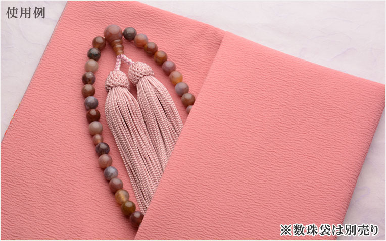 画像5: 京念珠【ピンクインド瑪瑙】女性用数珠・正絹頭付房　梅鼠 ネコポス送料無料