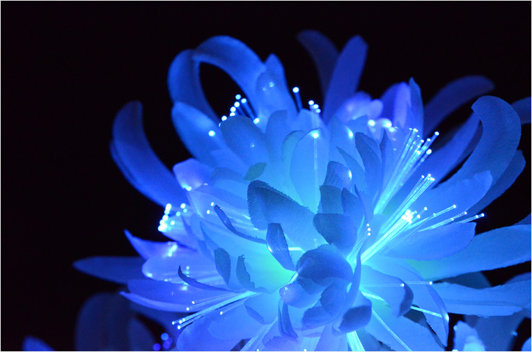 光ファイバー使用の光る仏花【7色に変化する煌めくお花 テルミナ：白菊