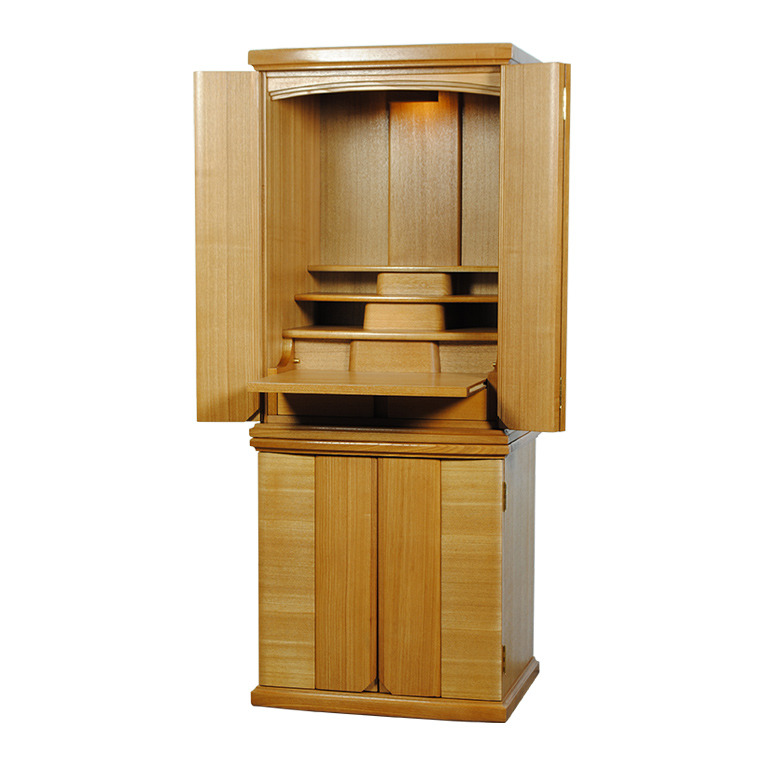 画像4: モダン仏壇【セルシオ46号・タモ材・ライト色】スリムなリビング仏壇　らくらく家財便　送料無料