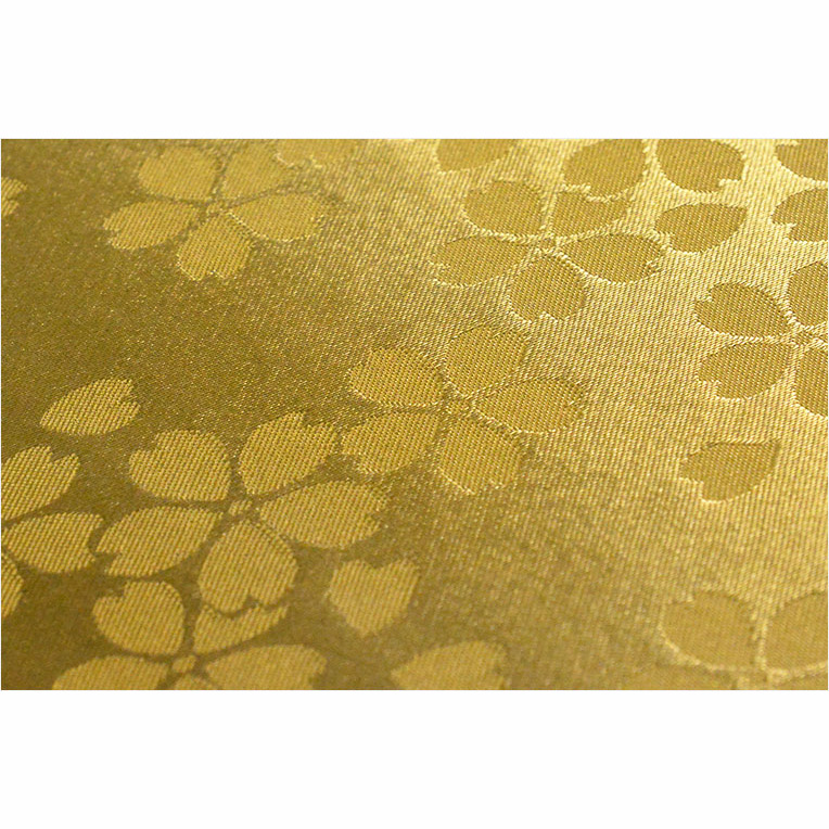 画像3: 国産仏具【フチなし難炎お仏壇マット：金襴仕立　逢美（おうび）桜散らし・グリーン　サイズL】仏壇用仏具　ネコポス便送料無料　防炎マット