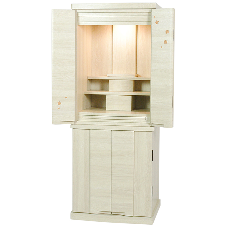 画像5: 星夜仏具付き【和みモダン仏壇：桜都（おと）　ナチュラル色　40号】本尊掛軸　仏具　おりん 現代調仏壇　大型仏壇　家具調仏壇　重ね仏壇　送料無料