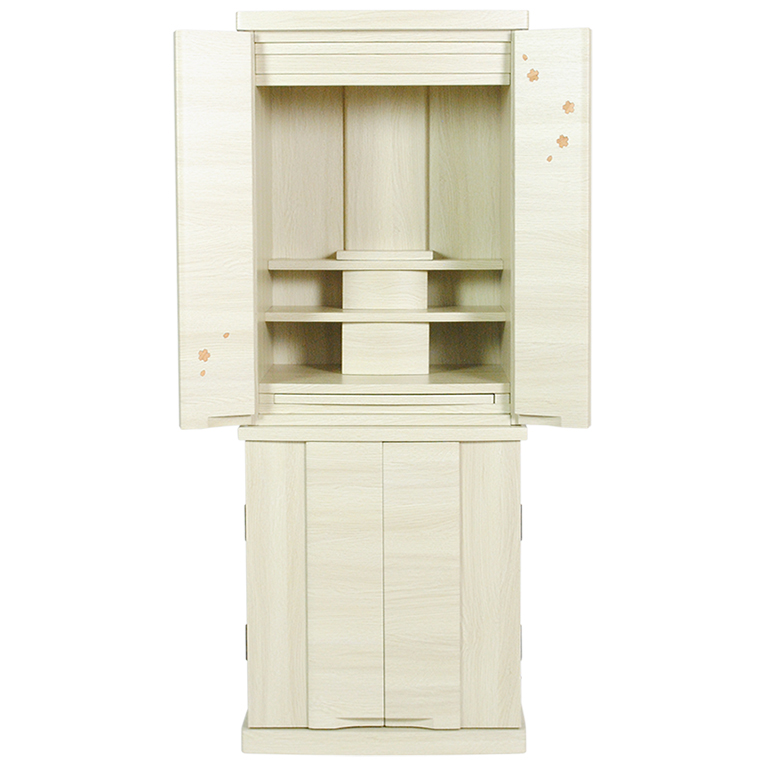 画像4: 星夜仏具付き【和みモダン仏壇：桜都（おと）　ナチュラル色　40号】本尊掛軸　仏具　おりん 現代調仏壇　大型仏壇　家具調仏壇　重ね仏壇　送料無料