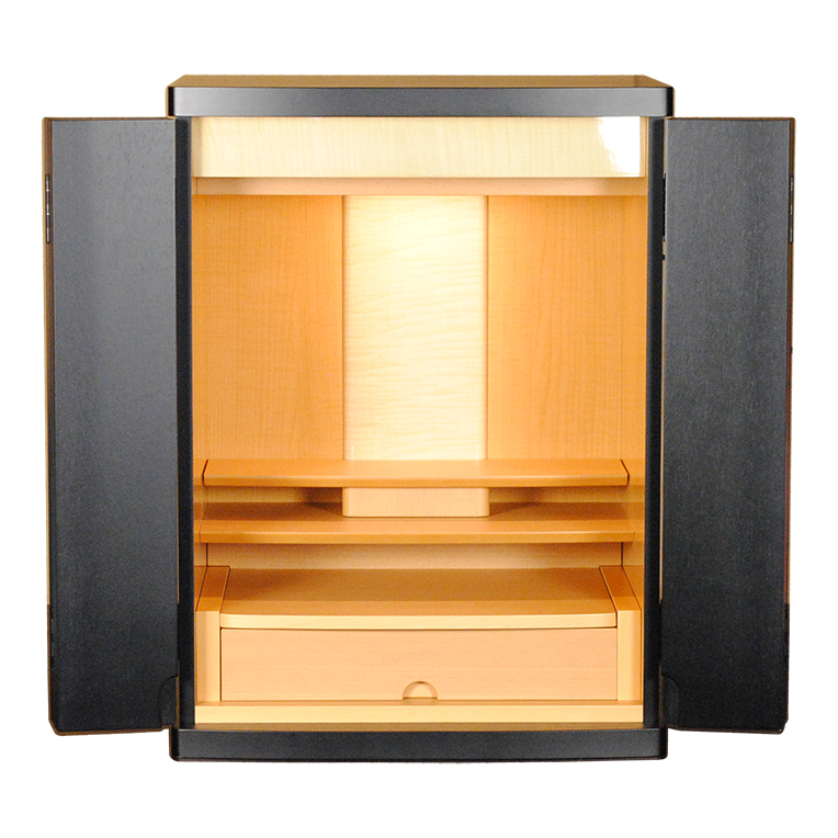 画像9: 国産ミニモダン仏壇【ソナタ20号：シルパーハート・ブラック】選べる2色　シンプル・おしゃれ ・小型 ・コンパクト　送料無料