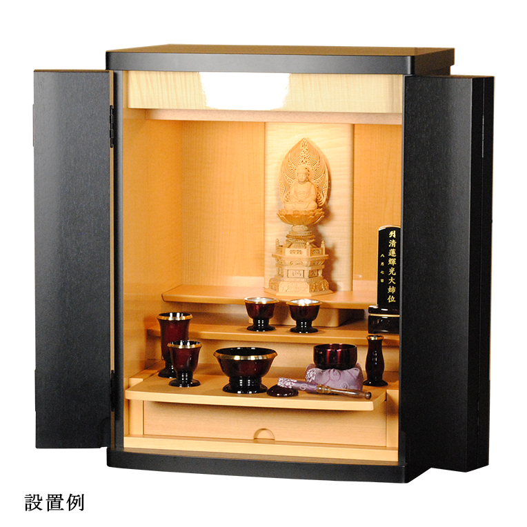 画像14: 国産ミニモダン仏壇【ソナタ20号：シルパーハート・ブラック】選べる2色　シンプル・おしゃれ ・小型 ・コンパクト　送料無料