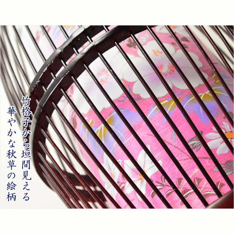 画像3: 国産盆提灯【八女提灯　お盆提灯【モダン盆提灯：夢見草　卓上・天然竹材・水玉回転筒付・タメ色】お盆用品 仏具 お盆 初盆 提灯 新盆 お盆飾り　送料無料