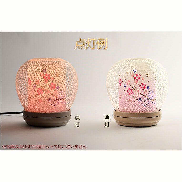 画像2: お盆提灯【現代調八女提灯：縁結び（えんむすび）ホタル回転筒付コンセントタイプ】モダンな盆提灯　霊前灯　お盆飾り　和照灯　ちょうちん　新盆　初盆　お盆　お彼岸　迎え火　送り火　盆棚　行灯　仏壇　仏具　送料無料