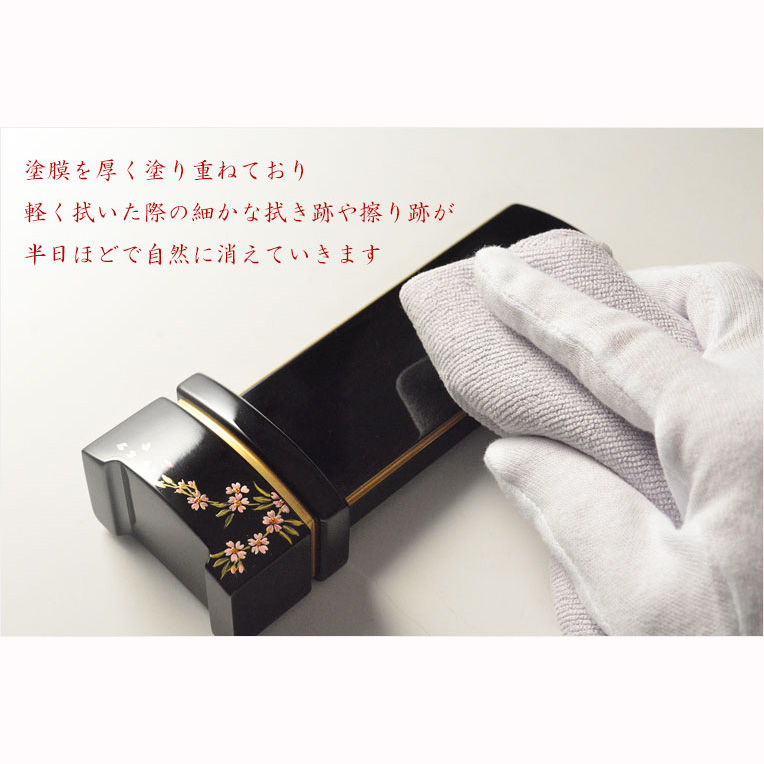 画像6: 位牌【上品な艶あり鏡面仕上げ　面紛唐木黒檀位牌：雪香（せつか）4.0寸　枝桜　受注生産品】仏壇　家具調位牌　現代調位牌　デザイン位牌　天然木　無垢材　送料無料