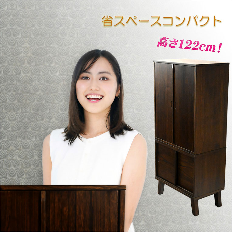 画像11: 家具調仏壇【モダン仏壇　新キャビンL（エル）重ね型40号：桐材　スライドイン扉　紫檀色】リビング仏壇　インテリア仏壇　床置き中型仏壇　送料無料