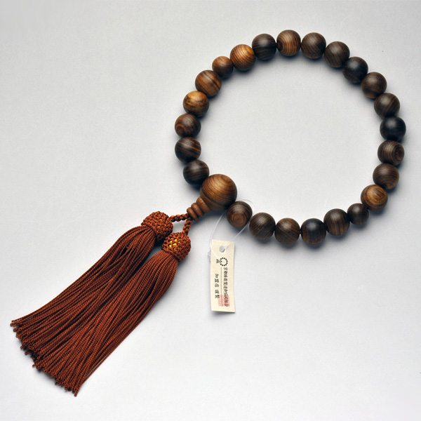 画像: 仏壇供養に不可欠：京都数珠製造卸組合・男性用・栴檀（せんだん）素引