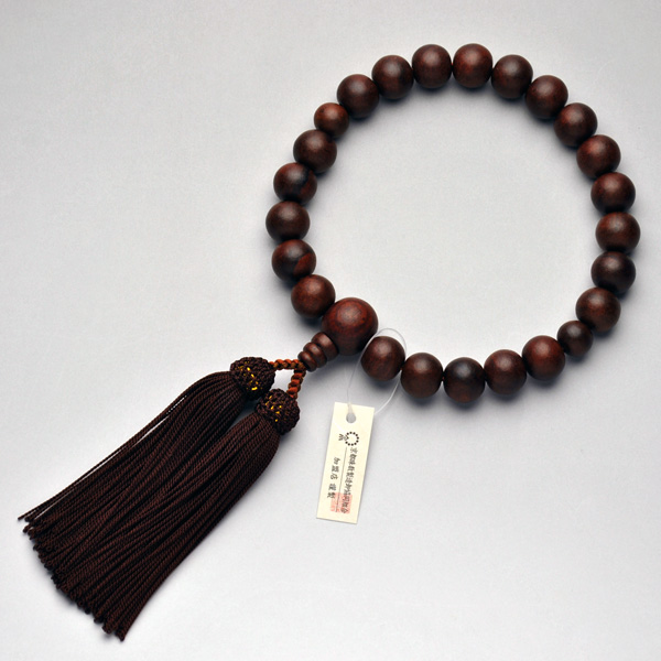 画像: 仏壇供養に不可欠：京都数珠製造卸組合・男性用・縞紫檀素引