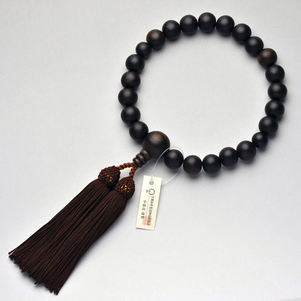 画像: 仏壇供養に不可欠：京都数珠製造卸組合・男性用・縞黒檀素引